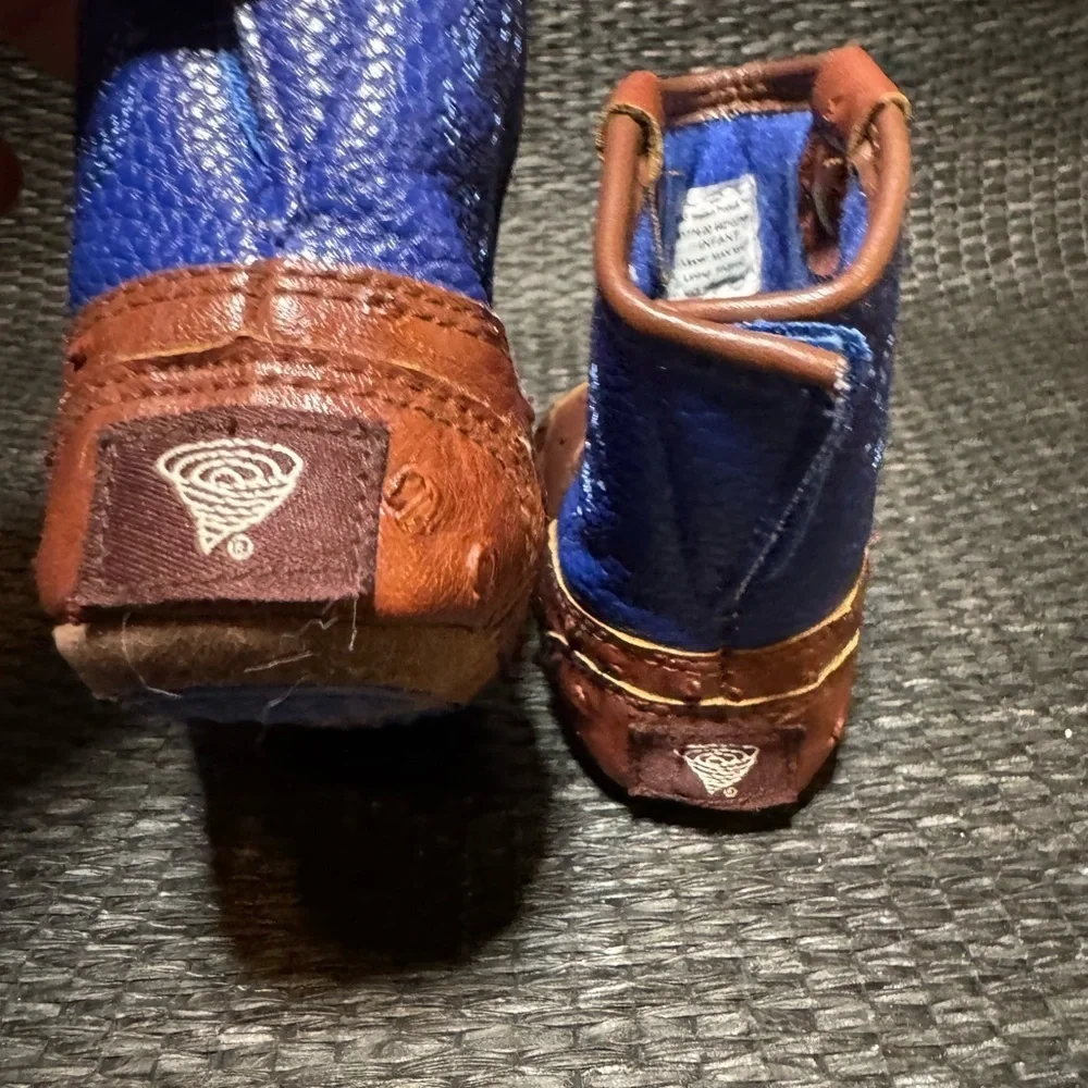 Brown and Blue Kids Boots